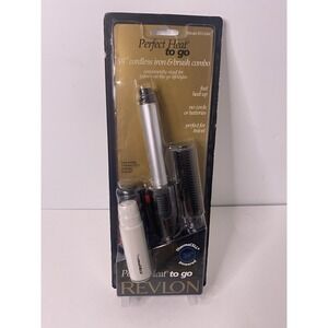 Revlon Thermacell Heat To Go 3/4" Cordless Iron Brush Combo 1999 Vintage